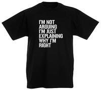 loltops I'm Not Arguing I'm Just Explaining Why I'm Right Novelty T-Shirt Stocking Fillers, Teenage Boys Gifts for Kids Teens (14-15 Years, Black)