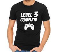 loltops Level 3 Complete Mens 3rd Wedding Anniversary T-Shirt for Men, Boyfriend (L, Black)