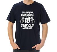 loltops This is What an Awesome 18 Year Old Looks Like Men's T-Shirt for 18th Birthday Teen (Black, Large, l)