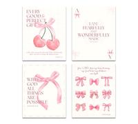 LOLUIS Inspirational Christian Bible Verses Quotes Unframed Set of 4 Wall Art Nursery Kids Bedroom Aesthetic Decor Gift