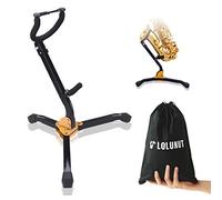 LOLUNUT Saxophone Stand, Foldable Alto/Tenor Sax Stand, Adjustable Metal Triangle Base Design