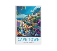 LOLWNNI Cape Town South Africa Vintage Travel Poster 20x30inch(50x75cm) Canvas Wall Art Print Picture Paintings for Living Room Bedroom Decor