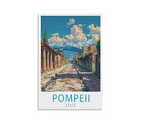 LOLWNNI Italy Pompeii Vintage Travel Posters 08x12inch(20x30cm) Canvas Wall Art Print Picture Paintings for Living Room Bedroom Decor