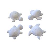 Lolydol Ceramic Plaster Diffusers, Turtle, Artisan, 4 Pieces, Natural Diffusion Without Electricity Made in France - Home Office Car Decoration (White)