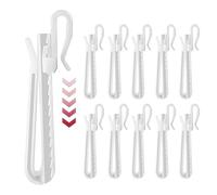 Lolyer Plastic Curtain Hooks, 80pcs Curtain Pinch Pleat Hooks, Heavy Duty Drapery Hooks for Pleated Drapes, Adjustable Drapery Pins Pleated Hooks for Curtains (90mm/ 3.54"")