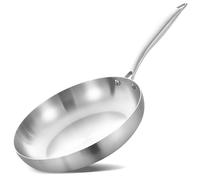 LOLYKITCH 26 CM Tri-ply Stainless Steel Frying Pan,Induction Cooking Pan,Riveted Ergonomic Handle and Oven Safe,Even Heating