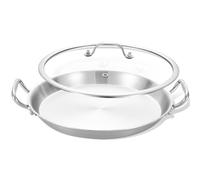 LOLYKITCH 30 CM Tri-ply Stainless Steel Paella Pan | Heavy Duty Flat Griddle, Ideal for Omelet & Jumbo Cooking, Oven Safe for Home and Commercial Use