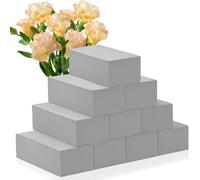 LOLYSIC 10 Pcs Floral Foam Blocks, Dry Flower Foam Bricks for Artificial & Fresh Flower Arranging, Large Floral Foam Bricks Florist Foam Blocks for Weddings Party, Grey