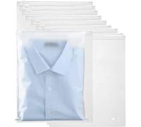 LOLYSIC 100Pcs Frosted Ziplock Bags for Clothes, 25x35CM Reusable Plastic Travel Storage Zip Lock Bags Suitcase Hospital Bag Organiser Pouches Ziplock Bags for Travel Clothing Shoes Cosmetics