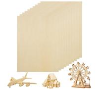 LOLYSIC 10Pcs 400x300x2mm Plywood Sheets, A3 Unfinished Basswood Sheets, Rectangle Plywood Thin Wood Boards for DIY Craft Modeling Laser Projects Wood Engraving Home Decor
