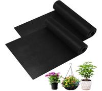 LOLYSIC 2 Rolls Felt Planter Liner Roll, 30x300cm / 12"x120" Hanging Basket Liner Rolls, Non Woven Fabric Liner Roll for Garden Wall Trough Flower Pots Window Box Animal Pet Cage Lining, Black