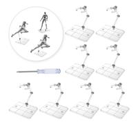 LOLYSIC 20 Pack Action Figure Stand, Action Figure Display Holder Stand Base, Doll Model Support Stand with 2 Transparent Screwdriver, Action Figure Stand Compatible with HG RG SD SHF Gundam