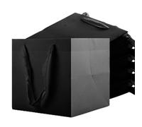 LOLYSIC 20Pcs Paper Bags with Handles - 20x20x20cm Square Kraft Paper Bags for Gift, Strong Recycled Paper Retail Carrier Bags for Christmas Brithday Wedding Party Favour Flower Bouquet, Black