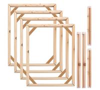 LOLYSIC 4 Pack Wooden Frames Canvas Stretcher Bars 30x40cm Solid Pine Wood Frames DIY Frames Kit Self Assembly Canvas Frames for Oil Paintings Diamond Painting (11.8 x 15.7 inch)