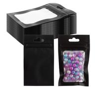 LOLYSIC 400 Pcs Black Mylar Bags, 6x10cm Foil Ziplock Bags Small Smell Proof Baggies Pouch Resealable Packaging Bag for Snacks Candy Tea Coffee Jewellery Sample Food Storage