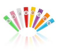 LOLYSIC 80PCS Plastic Kazoos Bulk, 8 Colorful Kazoo Musical Instrument for Gift, Prize, Party Favors