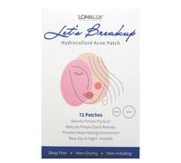 Loma Lux Let's Break Up Hydrocolloid Acne Patches, 72 acne stickers for face, absorbs pimple pus, oil, zaps zits, reduces redness in 6-8 hours, 2 sizes, invisible