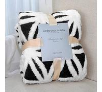 LOMAO Sherpa Fleece Blanket Fuzzy Soft Throw Blanket Dual Sided Blanket for Couch Sofa Bed (Black, 51''x63'')