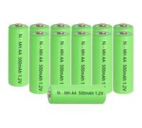Lombaour AA Size 500mAh Ni-MH Rechargeable Batteries,1.2V Double A Pre-Charged Battery for Solar Lights,Lawn Lamps Pathway Lights(12 Pcs)