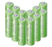 Lombaour AA Size 600mAh Ni-MH Rechargeable Batteries,1.2 Volt Pre-Charge Battery for Garden Landscaping Solar Lights,String Lights,Pathway Light(Pack of 12)
