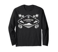 Lombok Indonesia Island Sea Turtle Palms Vacation Souvenir Long Sleeve T-Shirt