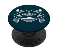 Lombok Indonesia Island Sea Turtle Palms Vacation Souvenir PopSockets Adhesive PopGrip