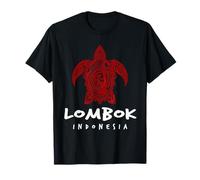 Lombok Indonesia Tribal Sea Turtle Island Beach Design T-Shirt