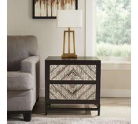 Lombok Rustic Chevron Design 2 Drawer Bedside Table