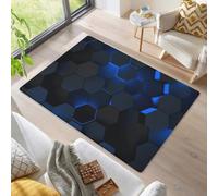 LOMDEM Gaming Rug for Boy Kid Teen Bedroom Geometric Neon Visual Illusion 3D Area Rugs, Non-Slip Soft Flannel Carpet for Living Room Bedroom, E-sports Room Decorations Accessories, 50x80 cm, Color 1