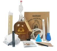 Lomejii 3.8L Home Brewing Kit for Beer, Wine, Mead & Cider - Complete Starter Kit with Glass Fermentation Balloon, Hydrometer, Air Lock, Hose Lifter, Mash Bag - Starter Kit for Beginners