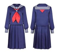 Lomeuuu Shimizu-Hinako Cosplay Costumes, Anime-Style Attire, JK Sailor Uniforms, Halloween Costumes (Blue,M)