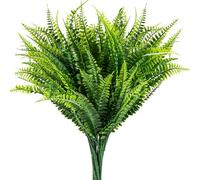 LOMGDOVC 6Pcs Artificial Ferns for Outdoors Faux Ferns for Outdoor Planter Large Outdoor Patio Decor Boston Fern Artificial Plants Faux Greenery Outdoor Porch Decor