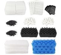 LOMGDOVC Filter Media Kit for Fluval 306/307, 38Pcs Activated Carbon & Foam