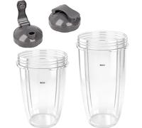 LOMGDOVC Juicer Cups for Nutribullet Replacement 2-Pack, 32oz & 24oz Blender Cups with Flip-Top Lids, Compatible with NutriBullet 600w 900w Blender Parts & Accessories
