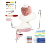 LOMGDOVC Yarn Winder, Pink Ball Wool Winder for Knitting Hand Operated, Yarn Winder with 4-Ounce Capacity, The Helper for Knitting Enthusiast