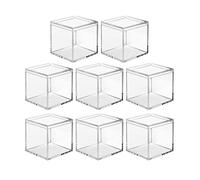 Lomgwumy Acrylic Box with Lid Small, Durable, Pack of 8, with Lid, Acrylic Square Container is Suitable for Storing Candy, Small Accessories, Cosmetics (2.2inch)