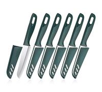 Lomgwumy Fruit Knife, Fruit Knife Set, with Scabbard, Exquisite and Beautiful, Fruit Knives Small is Suitable for Most Vegetables, Fruits and Meat,6-Piece (Green)