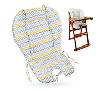 Lomgwumy High Chair Pad, Cushion High Chair/high Chair Cushion Pad, Light and Breathable, Soft and Comfortable, Cute Patterns, Suitable for Most High Chairs, Baby Dining Chairs (Wave Color Stripes)