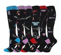 LOMGXIU Compression Socks for Women & Men Circulation(6 pairs)-Graduated Supports Socks for Running, Athletic Sports