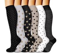 LOMGXIU Compression Socks for Women & Men Circulation(6 pairs)-Graduated Supports Socks for Running, Athletic Sports