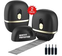 Lomil Identity Protection Roller Stamps 2 Pack - Confidential Roller Stamp with 4 Refills - Wide Identity Theft Protection Stamp for ID Blockout, Privacy & Security(Black)
