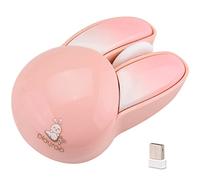 Lomiluskr Cute Bunny Wireless Mouse, Lightweight Soundless Mice, 2.4G Wireless Mice, Candy Colors, Kawaii Rabbit Mouse for Girls and Kids (Pink Bunny)