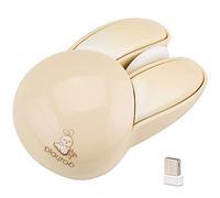 Lomiluskr Cute Bunny Wireless Mouse, Lightweight Soundless Mice, 2.4G Wireless Mice, Candy Colors, Kawaii Rabbit Mouse for Girls and Kids (Beige Bunny)