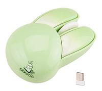 Lomiluskr Cute Bunny Wireless Mouse, Lightweight Soundless Mouse, 2.4G Wireless Mice, Candy Colors, Kawaii Rabbit Mouse for Girls and Kids (Green Bunny)