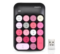 Lomiluskr Wireless Numeric Keypad with 2.4G USB Receiver, Cute Colorful Round Keycaps, Portable Financial Accounting Numpad Number Keyboard, Suitable for PC, Laptop (Black)