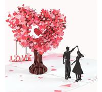 LOMIMOS Anniversary Greeting Cards, 3D Pop-Up Romantic Heart Tree Greeting Cards for Valentine’s Day, Wedding, Engagement for Wife & Husband, Girlfriend & Boyfriend