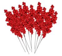 LOMIMOS Christmas Red Berries, 12Pcs Artificial Red Berry Stems Holly Berry Branches for Christmas Tree Ornaments Wreath Craft Making Supplies Xmas Party Decoration (23CM)