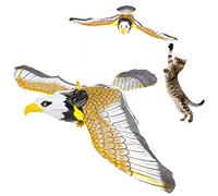 LOMIMOS Flying Interactive Bird Cat Toy, Hanging Spinning Simulation Bird with Light Sound for Indoor Ceiling Kitten Play Chase Exercise Eliminating Boredom(Eagle)