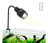Lominie Full Spectrum LED Aquarium Light with 360° Gooseneck Clip on Fish Tank Light with Dimmable and Timer,Clip-On Marine Lighting for Coral Reef & Planted Tanks,CRI>93,Freshwater,Black-Asta 15