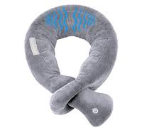 lomitech Vibrating Travel Neck Pillow - Adjustable Massage Neck Support with Vibration, Battery Operated,Soft Filled Airplane Pillow for Flights, Car, Train & Long Journeys(Gray)